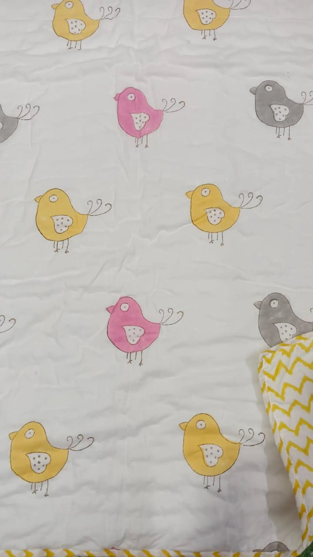 Tweety Bird Handblock Mul Cotton Kids Quilt image 2