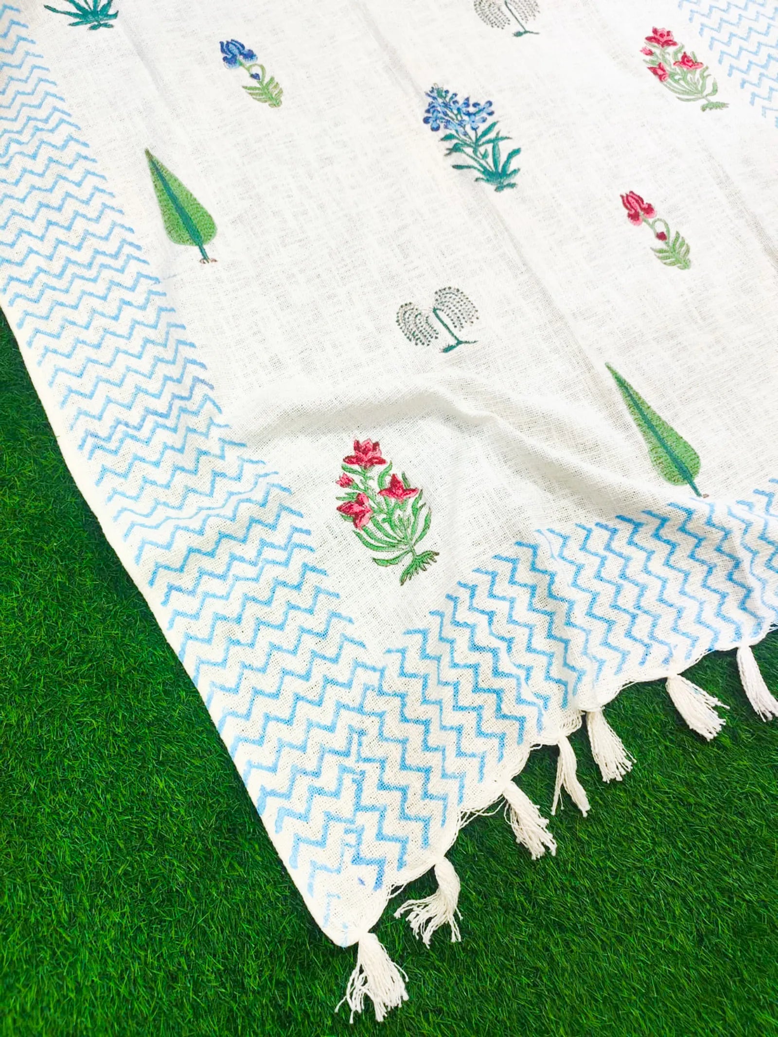 Vintage Bageecha Handblock TNT Cotton Throw Blanket image 2