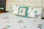 Wild Palm Handblock Premium Cotton Bedsheet Set image 2