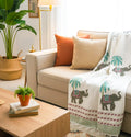Wild Palm Handblock TNT Cotton Throw Blanket image 1