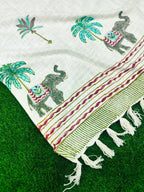 Wild Palm Handblock TNT Cotton Throw Blanket image 2
