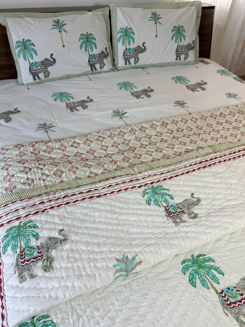 WildPalm Handblock Mul Cotton Quilt Double image 2