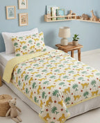 Yellow Leopard Handblock Mul Cotton Kids Dohar image 1
